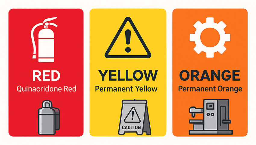 紅色、黃色和橙色安全顏色代表應(yīng)用