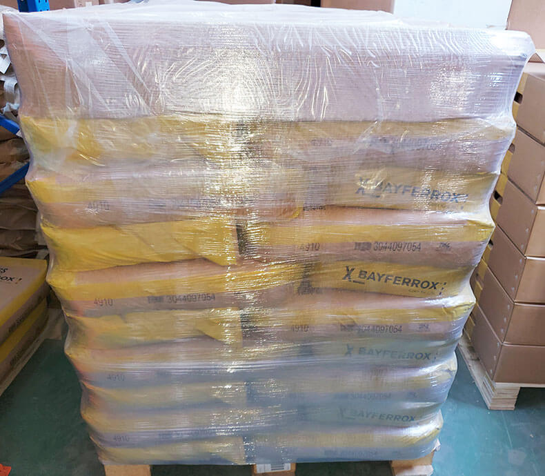 拜耳樂4910氧化鐵黃倉(cāng)庫(kù)實(shí)拍圖