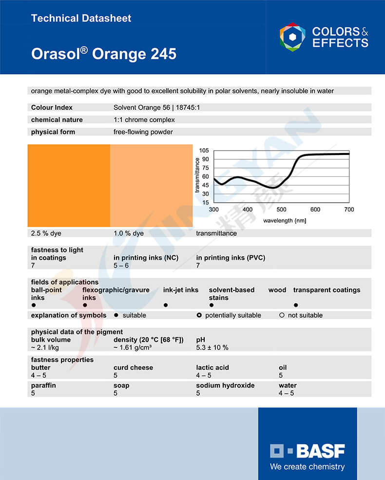 巴斯夫奧麗素245染料橙TDS技術(shù)說明書